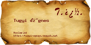Tugyi Ágnes névjegykártya